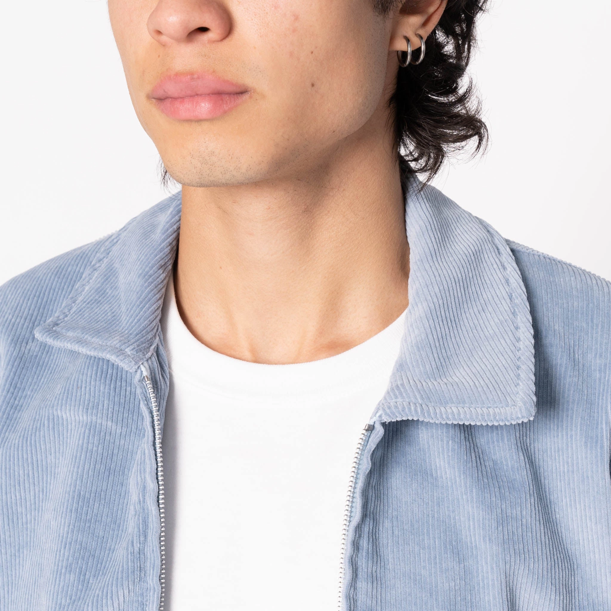 Zip Chore - Faded Corduroy Organic - Pale Indigo Occasion