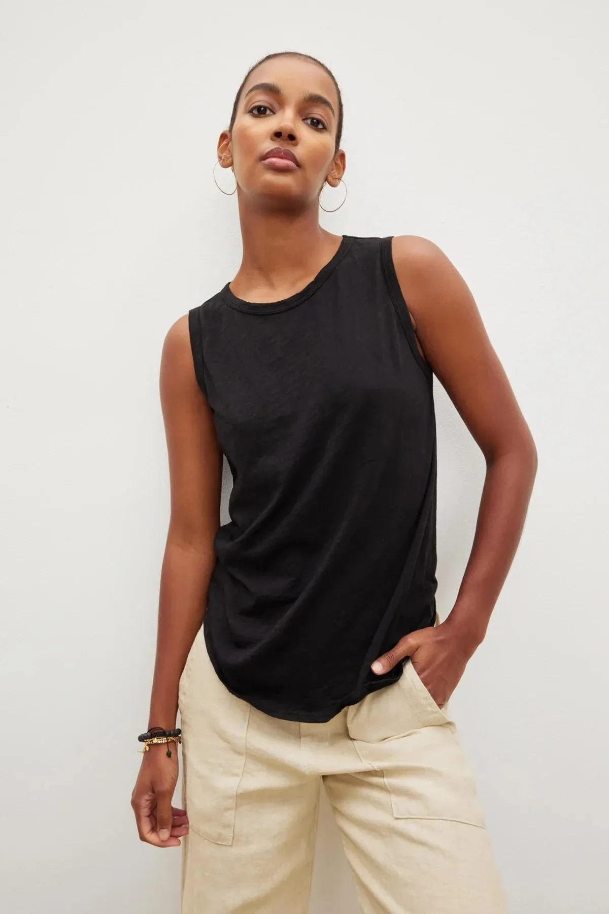 Taurus Cotton Slub Tank City Fashion Look Elegant and Relaxed