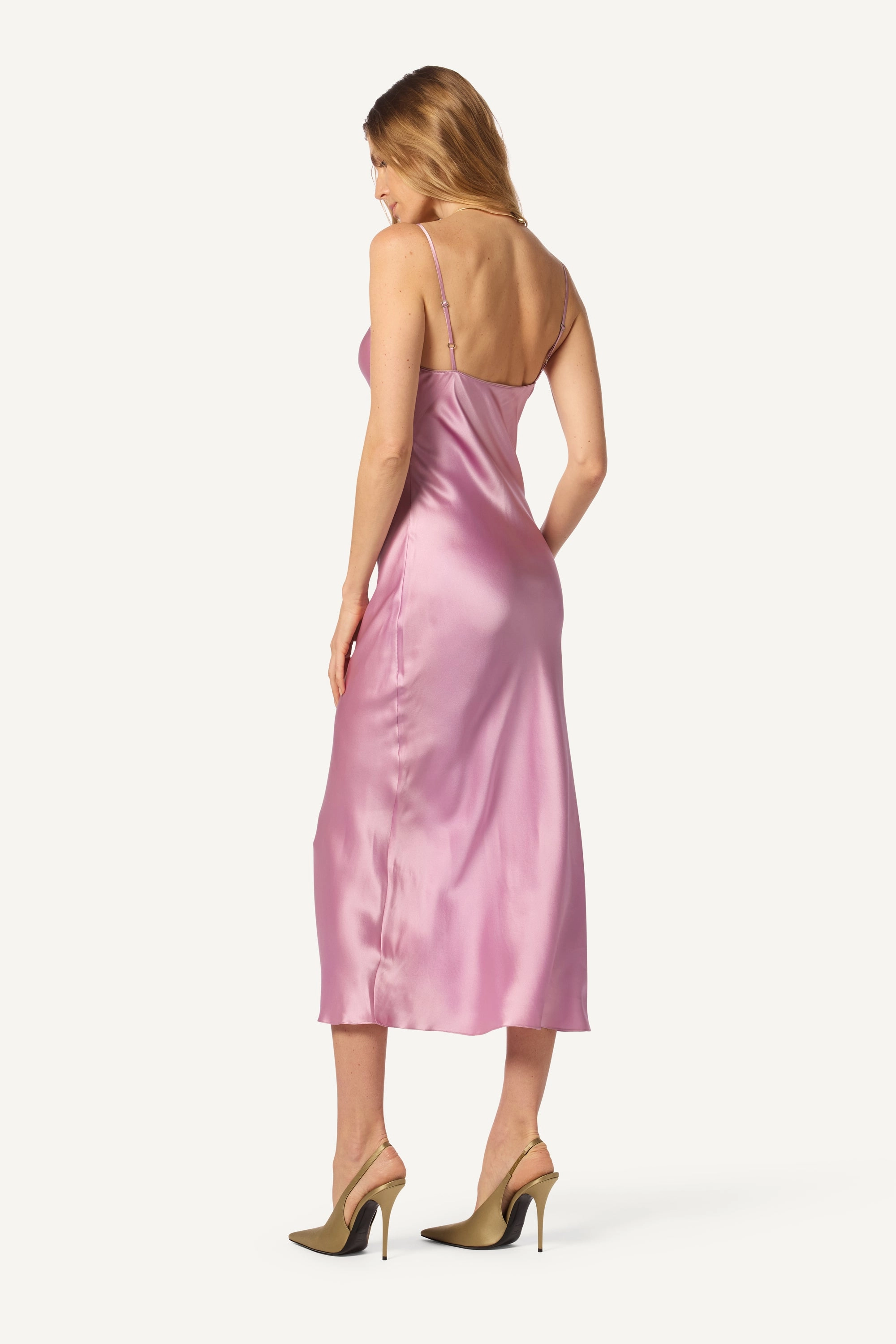 TAYLOR SILK DRESS W/ CONTRAST PIPING | ORCHID/DUSTY MAUVE Travel Essential Bow-Detail