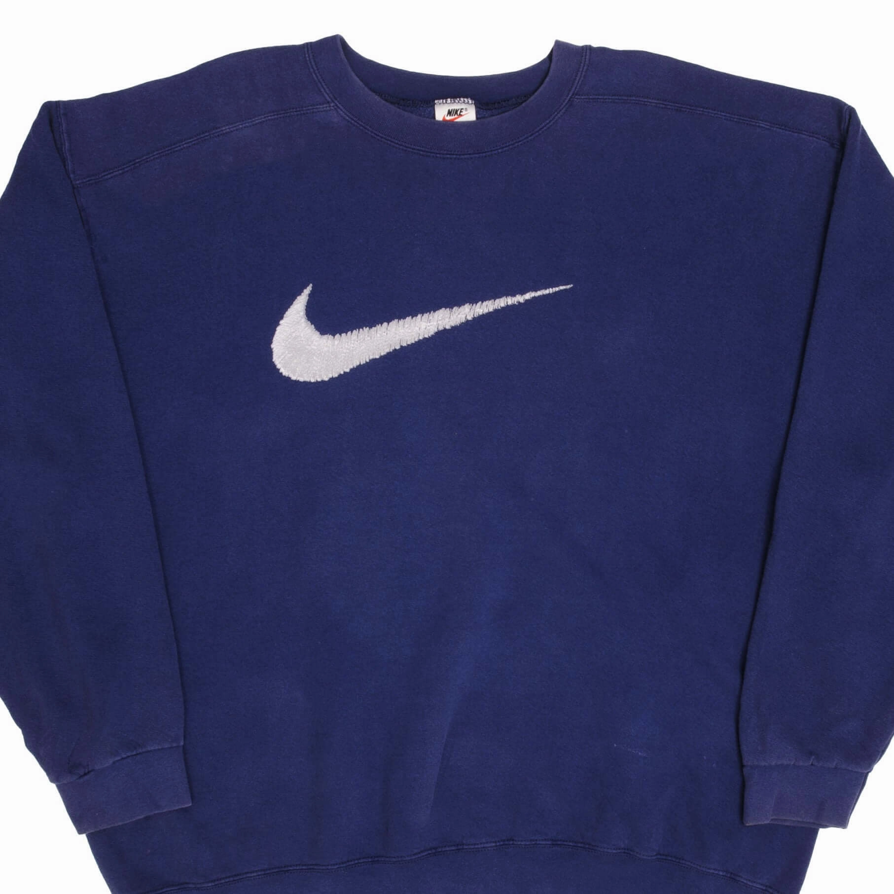 VINTAGE NIKE BIG SWOOSH NAVY BLUE SWEATSHIRT 1990S XL MADE IN USA Daily Style Versatile Layer