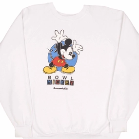 Easy Layering Chill Vibes VINTAGE DISNEY MICKEY MOUSE BRUNSWICK BOWLING 1980S SWEATSHIRT XL MADE IN USA