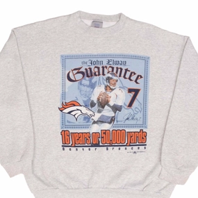 VINTAGE NFL DENVER BRONCOS JOHN ELWAY 1996 SWEATSHIRT SIZE XL product innovation potential family wear