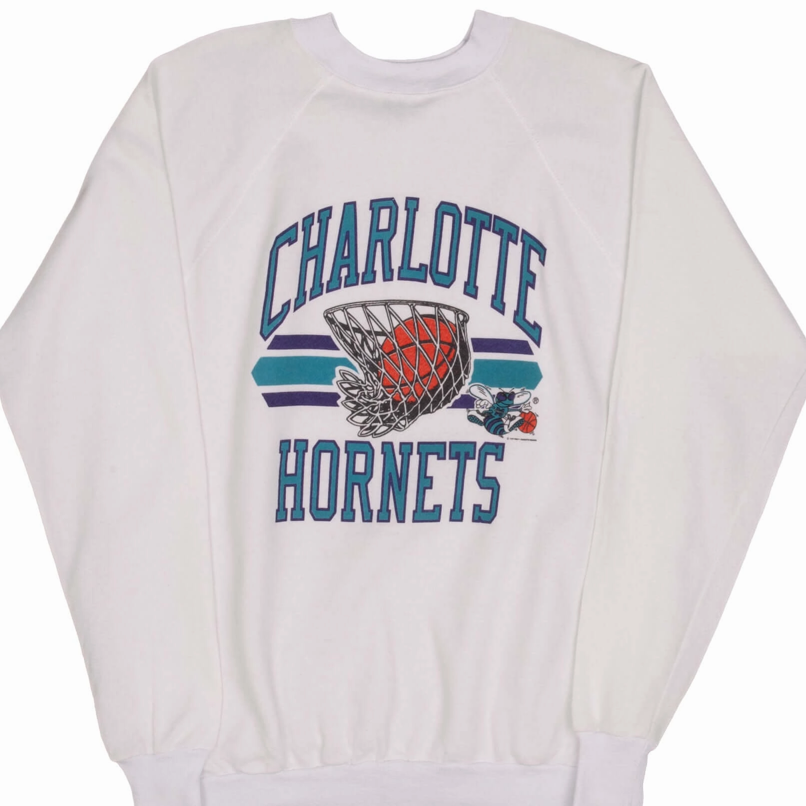Urban Chic VINTAGE NBA CHARLOTTE HORNETS SWEATSHIRT 1990S LARGE MADE IN USA