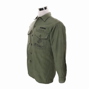 VINTAGE USMC US MARINE CORPS UTILITY SHIRT P-64  P64 1968 VIETNAM WAR crew neck