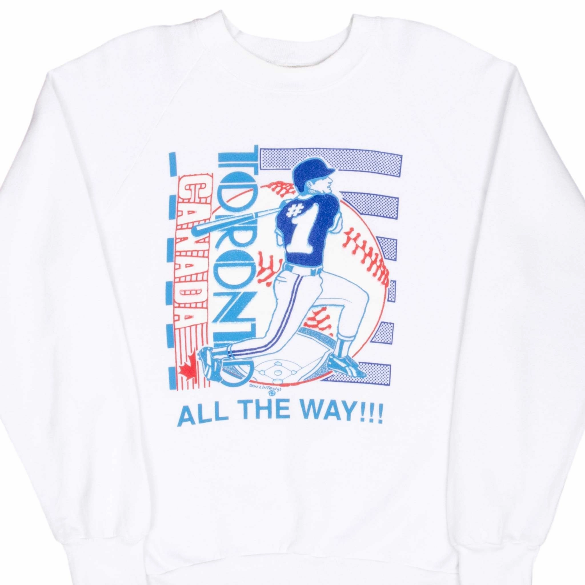 Youth Style Stylish Comfort VINTAGE MLB TORONTO BLUE JAYS 1993 SWEATSHIRT LARGE