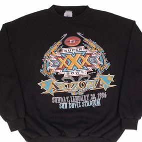 VINTAGE NFL SUPERBOWL XXX ARIZONA 1996 SWEATSHIRT SIZE LARGE MADE IN USA Hiking wear Cozy Hoodie Wear