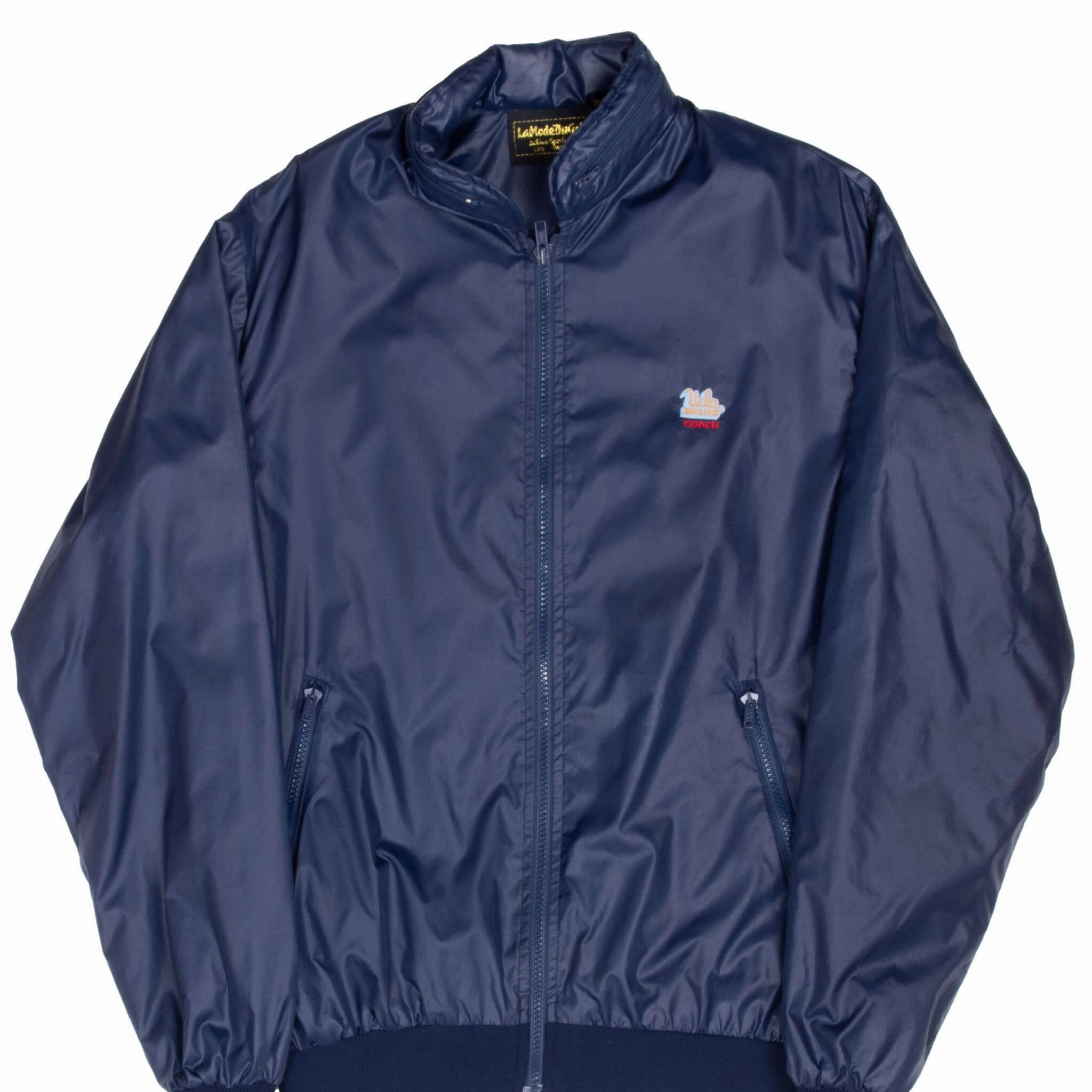 High Neck VINTAGE NCAA UCLA BRUINS COACH WINDBREAKER JACKET 1980S SMALL