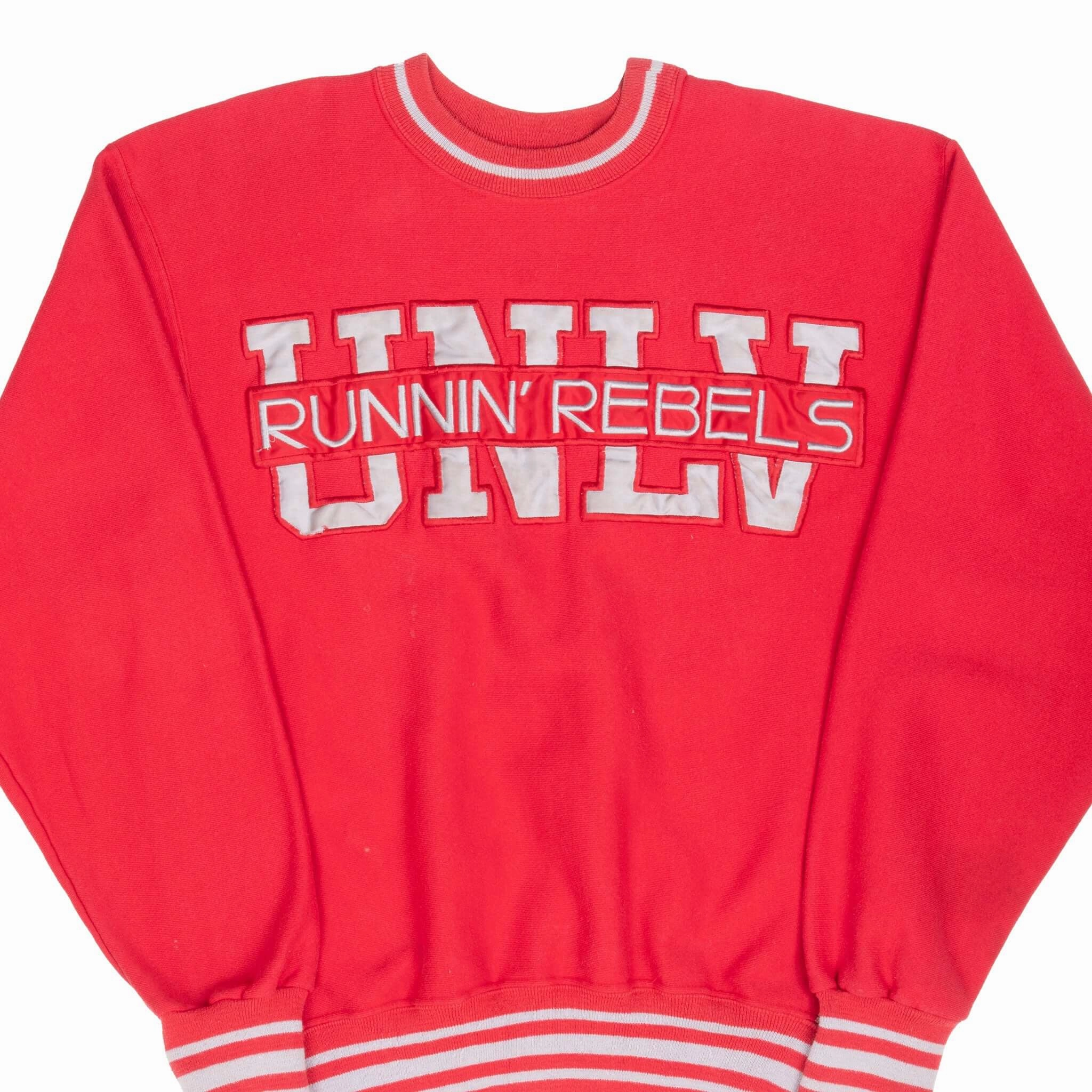 Street Ready product retro nostalgia VINTAGE UNLV LAS VEGAS RUNNING REBELS RED SWEATSHIRT 1990S LARGE MADE IN USA