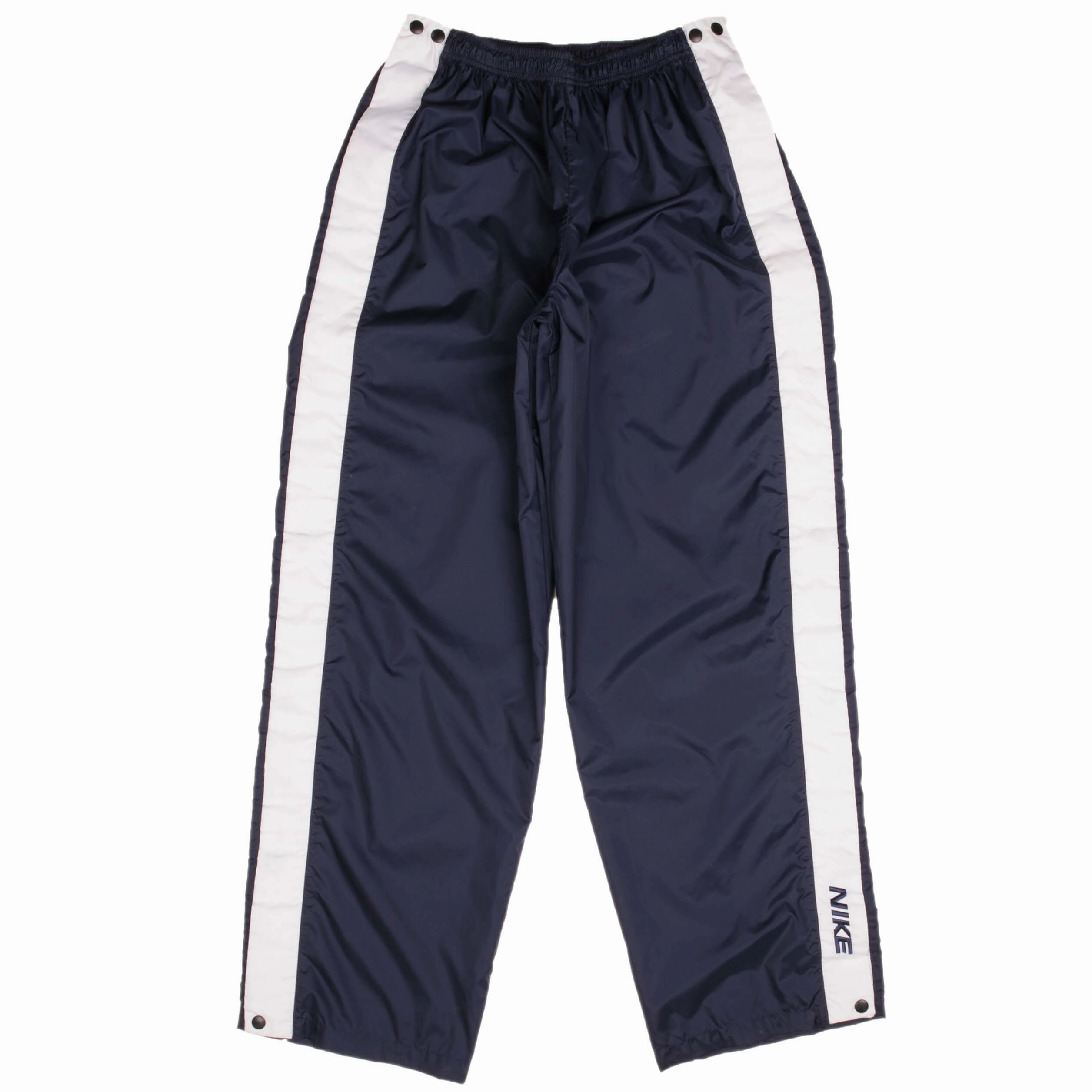 Durable And Flexible VINTAGE NIKE WHITE AND BLUE NYLON TRACK PANTS 1990S SIZE LARGE