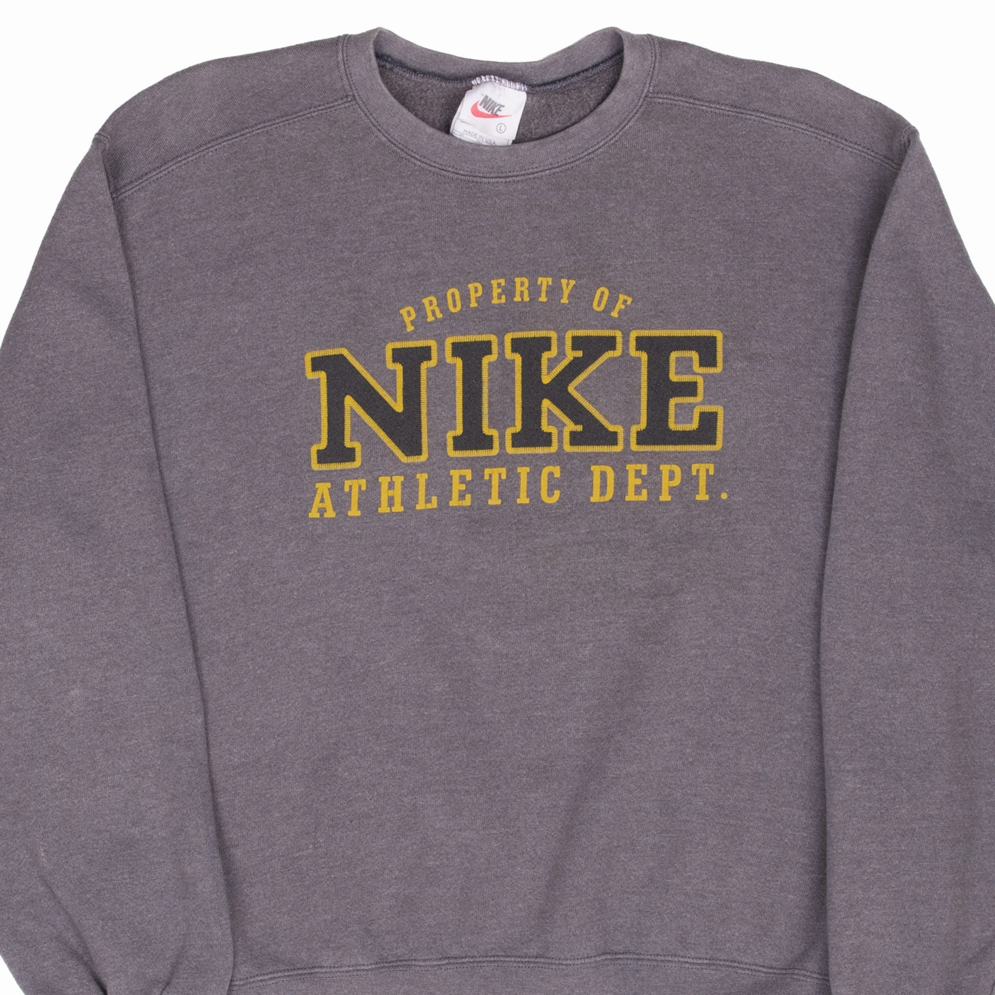 VINTAGE NIKE ATHLETIC DEPT SPELLOUT GREY SWEATSHIRT 1990S LARGE MADE IN USA Comfortable Outfit