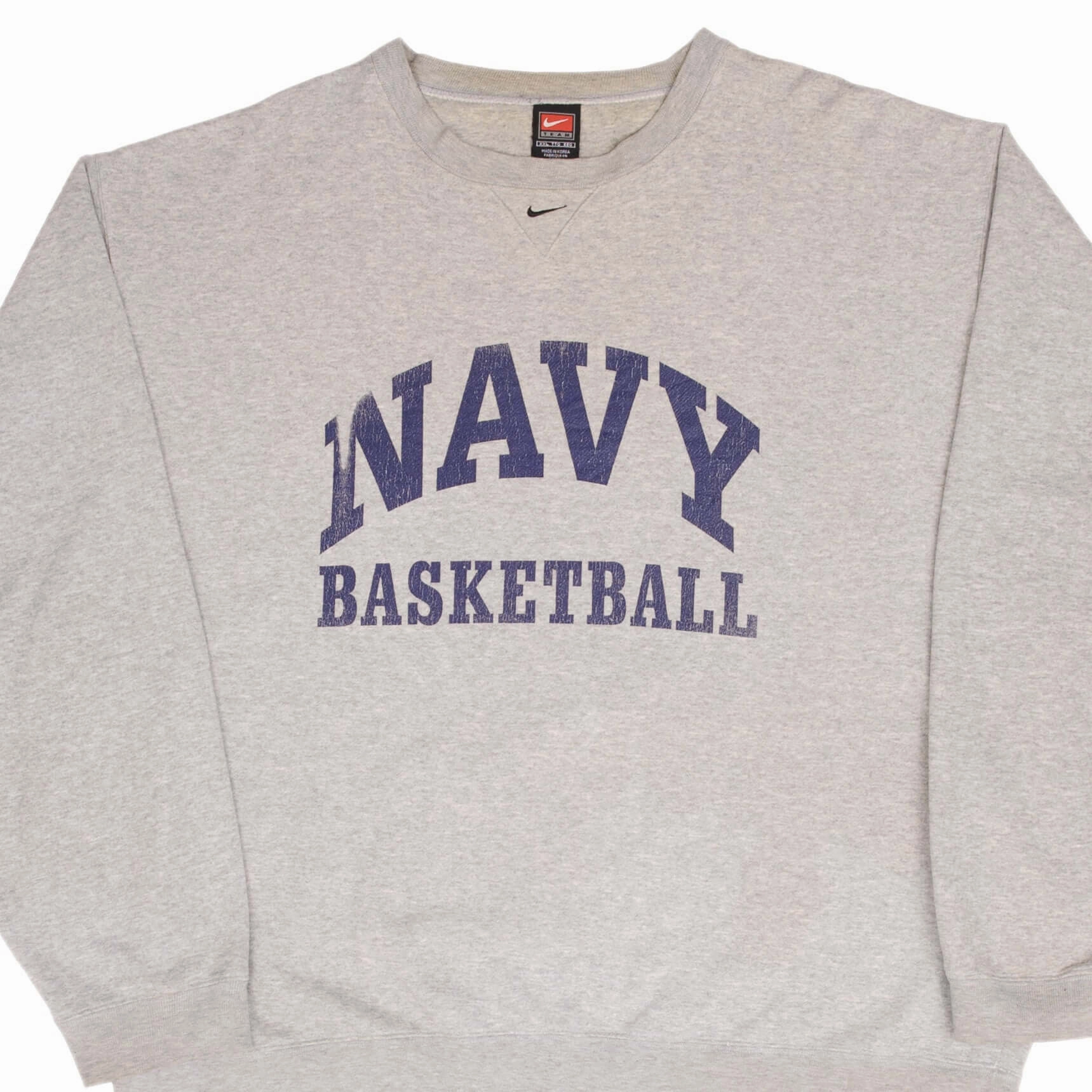 VINTAGE NIKE US NAVY BASKETBALL SPELLOUT GREY SWEATSHIRT 1990S SIZE 2XL Fashion Hoodie