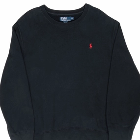 VINTAGE RALPH LAUREN 1990S CLASSIC BLACK CREWNECK SWEATSHIRT XL good for holidays