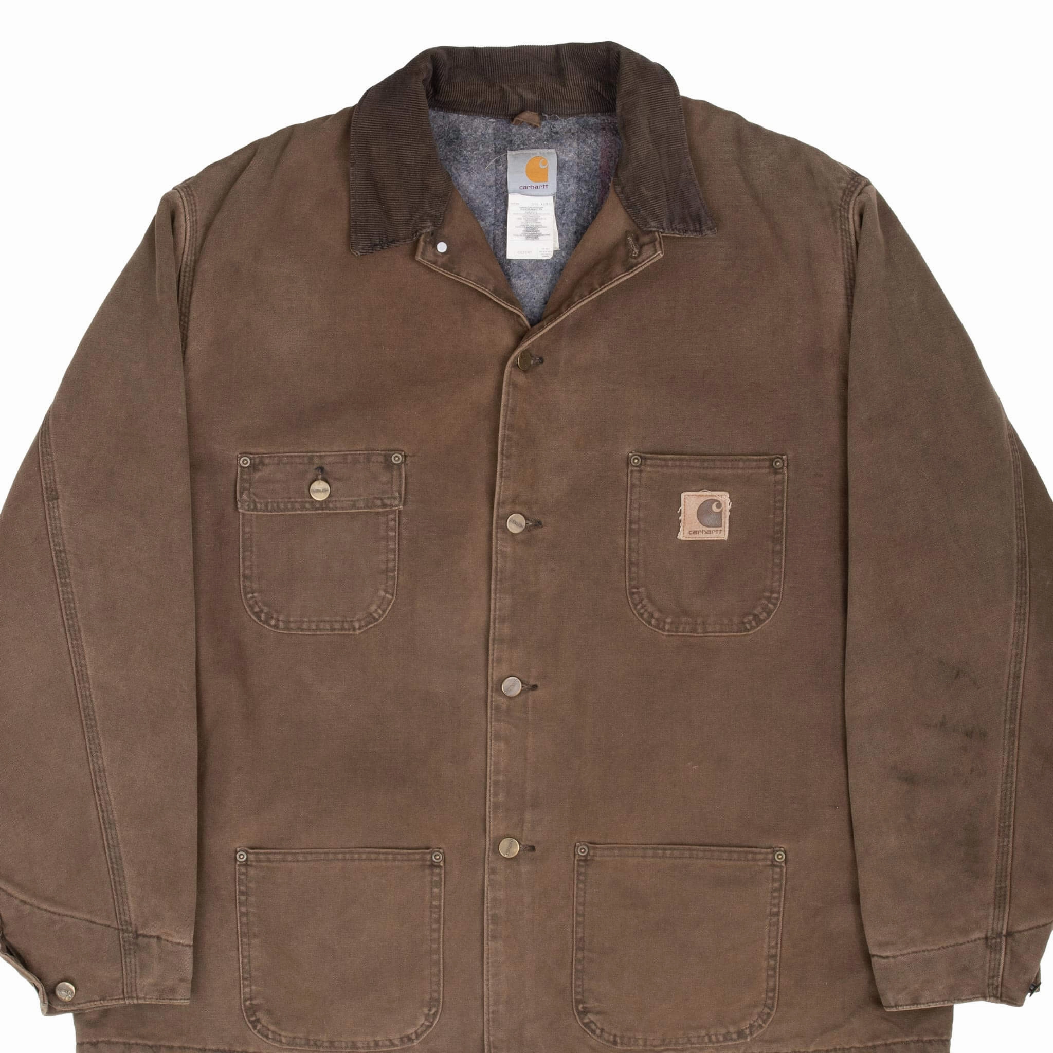 VINTAGE CARHARTT MICHIGAN BLANKET LINED DARK BROWN JACKET C02CHT 1990S 2XL TALL Odor Resistant Treatment Worth