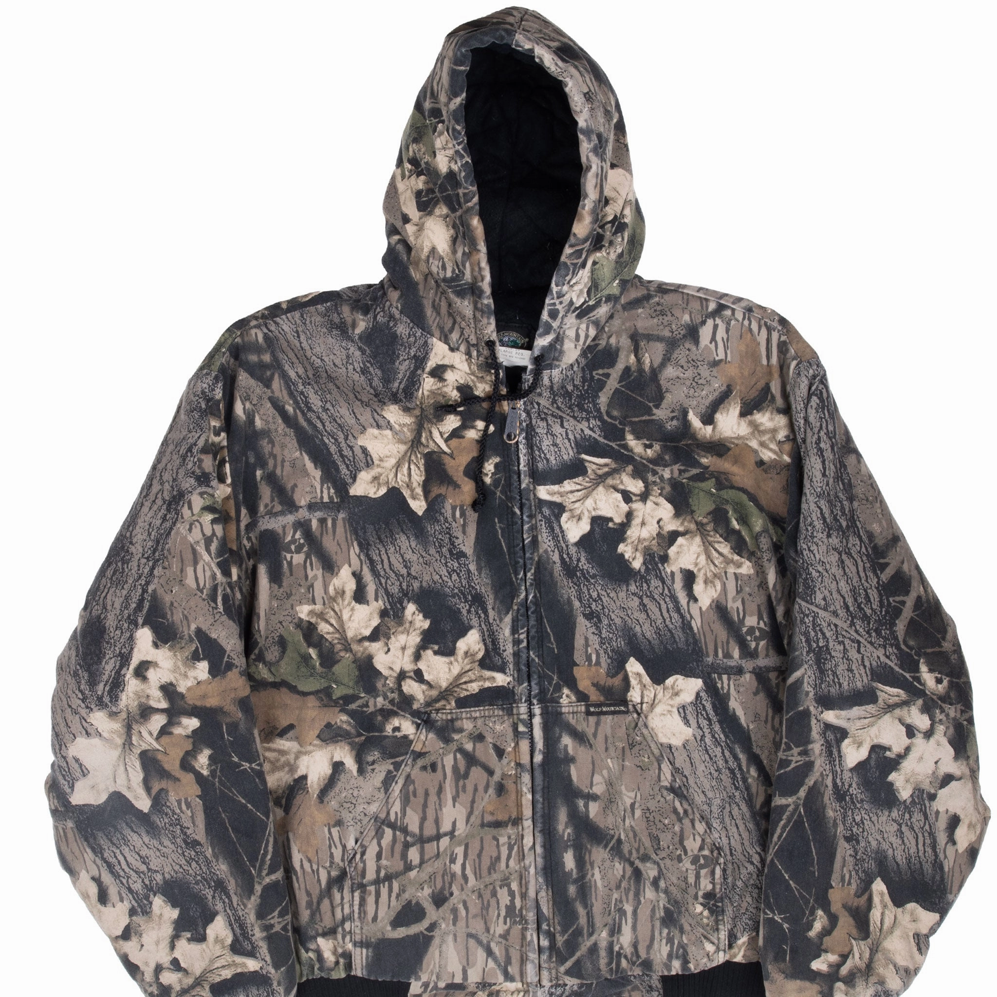 VINTAGE HUNTING LEAF CAMO MOSSY OAK ACTIVE JACKET 1990S XL MADE IN USA Heat Reflective Tech evening walk