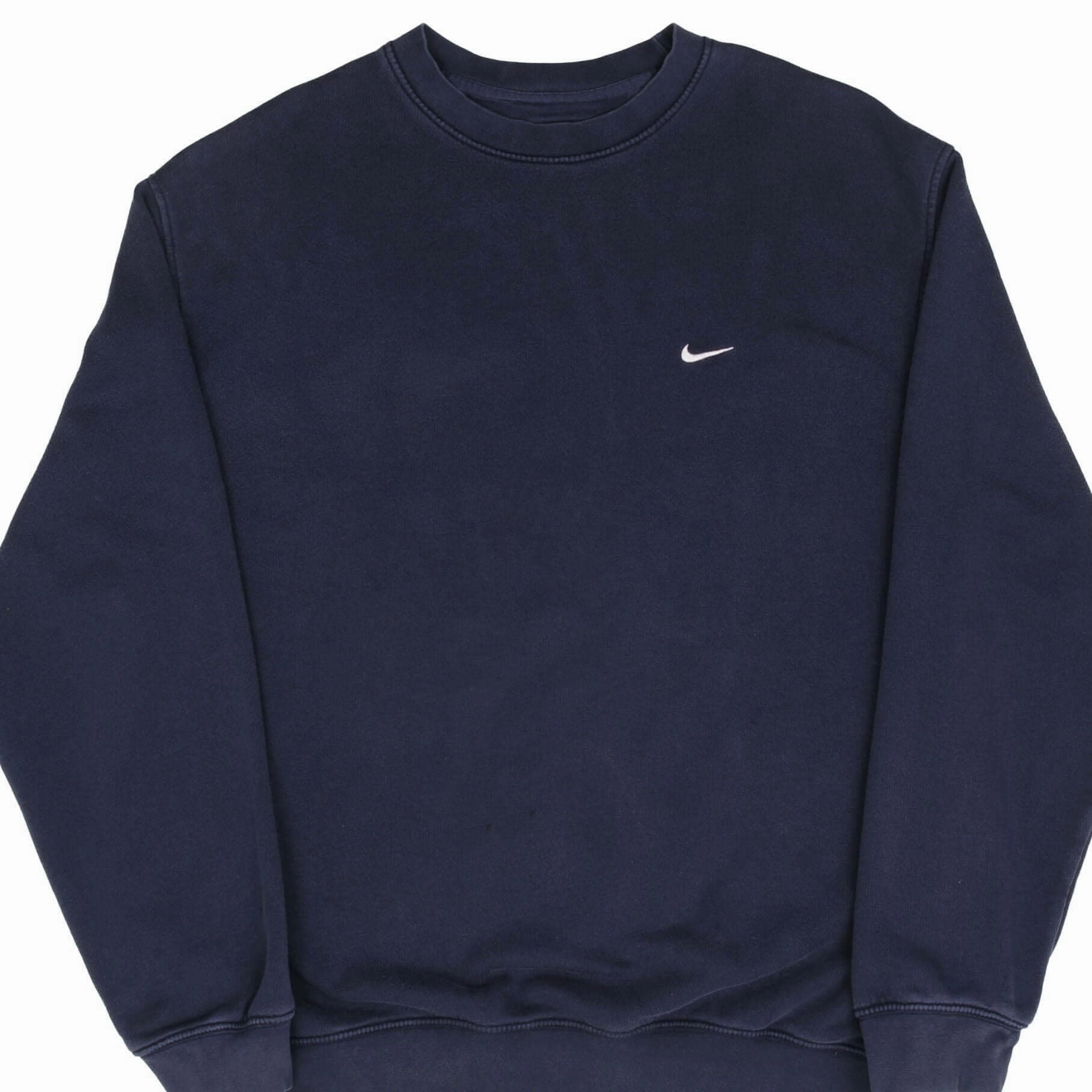 VINTAGE NIKE CLASSIC SWOOSH NAVY BLUE SWEATSHIRT 2000S SIZE XL kids'