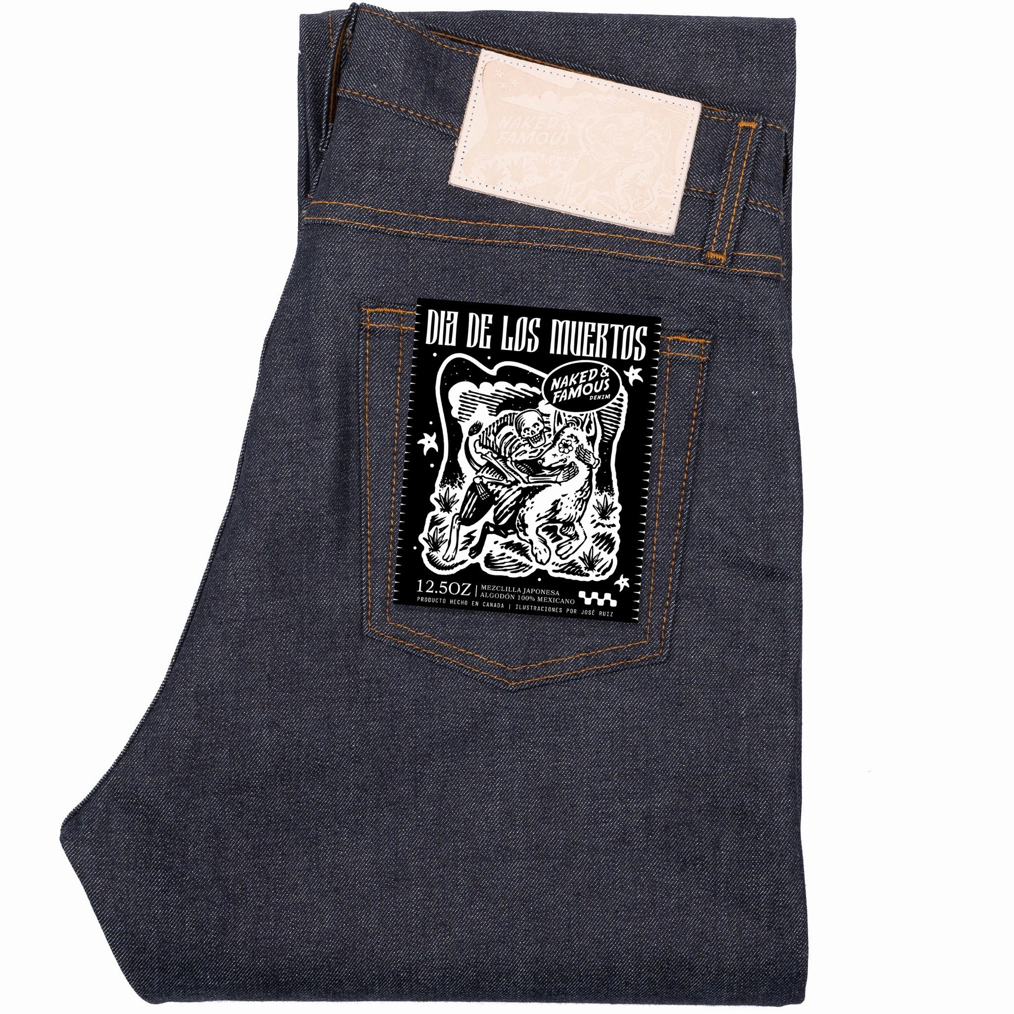Style Appropriate Family Style Gym Ready Daily Wear True Guy - Dia De Los Muertos Selvedge - Indigo