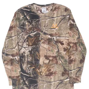 VINTAGE HUNTING REALTREE APHD CAMO LONG SLEEVE TEE SHIRT LARGE High Density Cotton
