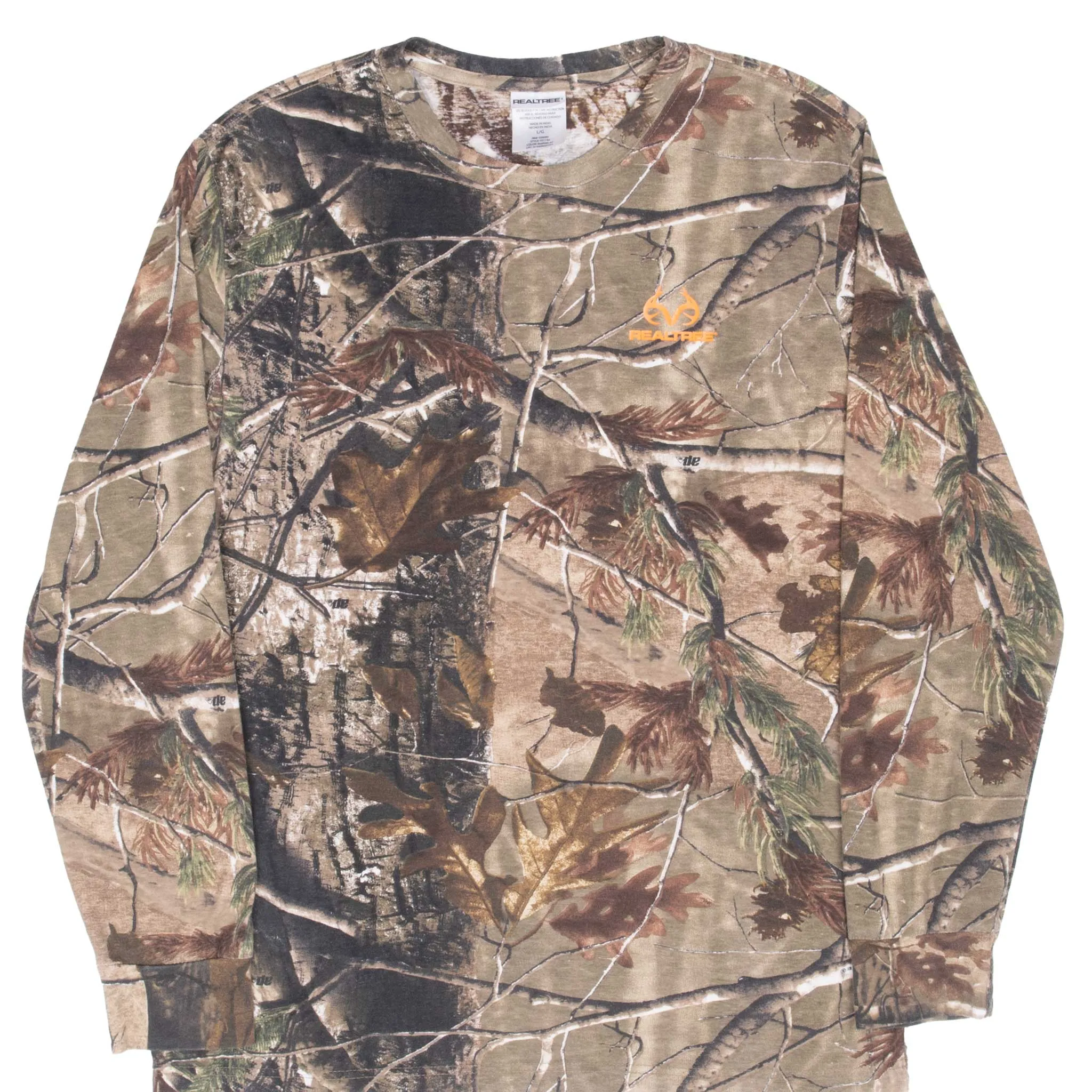 VINTAGE HUNTING REALTREE APHD CAMO LONG SLEEVE TEE SHIRT LARGE High Density Cotton