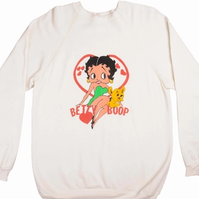 VINTAGE BETTY BOOP SWEATSHIRT 1980S SIZE LARGE MADE IN USA Seasonal Trend Kangaroo Pocket