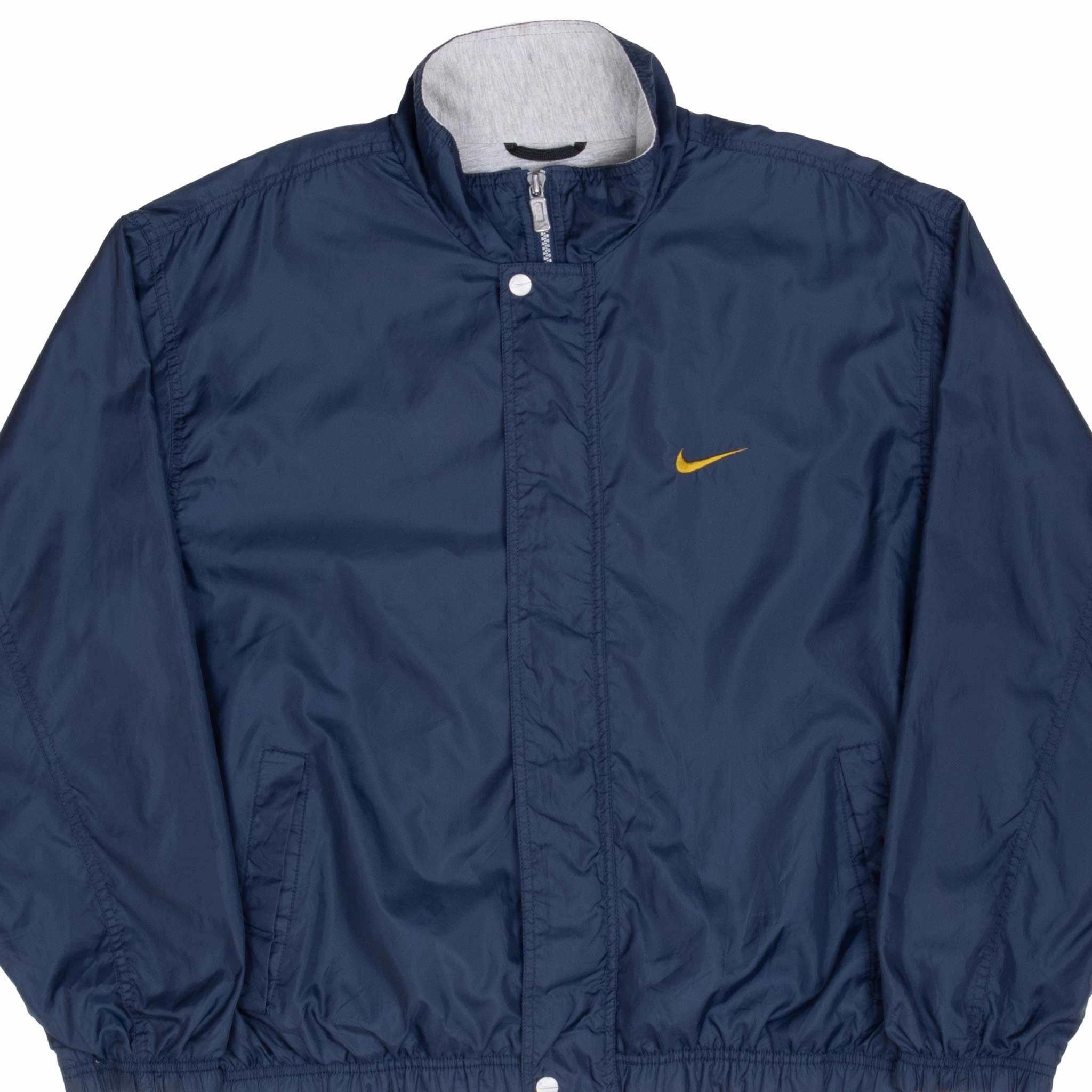 Maximize VINTAGE NIKE CLASSIC SWOOSH BLUE WINDBREAKER JACKET 1990S SIZE MEDIUM