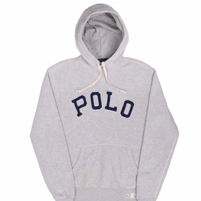 Sporty Layer VINTAGE POLO RALPH LAUREN GREY HOODIE SWEATSHIRT SMALL