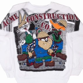 User Experience Effortless Look VINTAGE LOONEY TUNES ACME CONSTRUCTION CO ALL OVER PRINT SWEATSHIRT 1994 XL