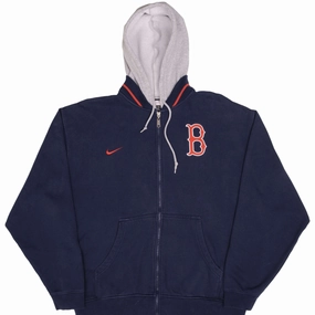 Casual Hoodie Timeless Style VINTAGE MLB BOSTON RED SOX FULL ZIP NIKE HOODIE SWEATSHIRT 1990S SIZE LARGE