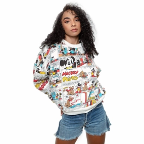 Layer Up VINTAGE DISNEY ALL OVER PRINT MICKEY PLUTO REVERSIBLE SWEATSHIRT SMALL OVERSIZED