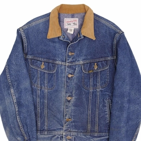 VINTAGE LEE STORM RIDER BLANKET LINED DENIM JACKET 1980s SIZE 46L MADE IN USA Fashionable Protection Chill Resistant