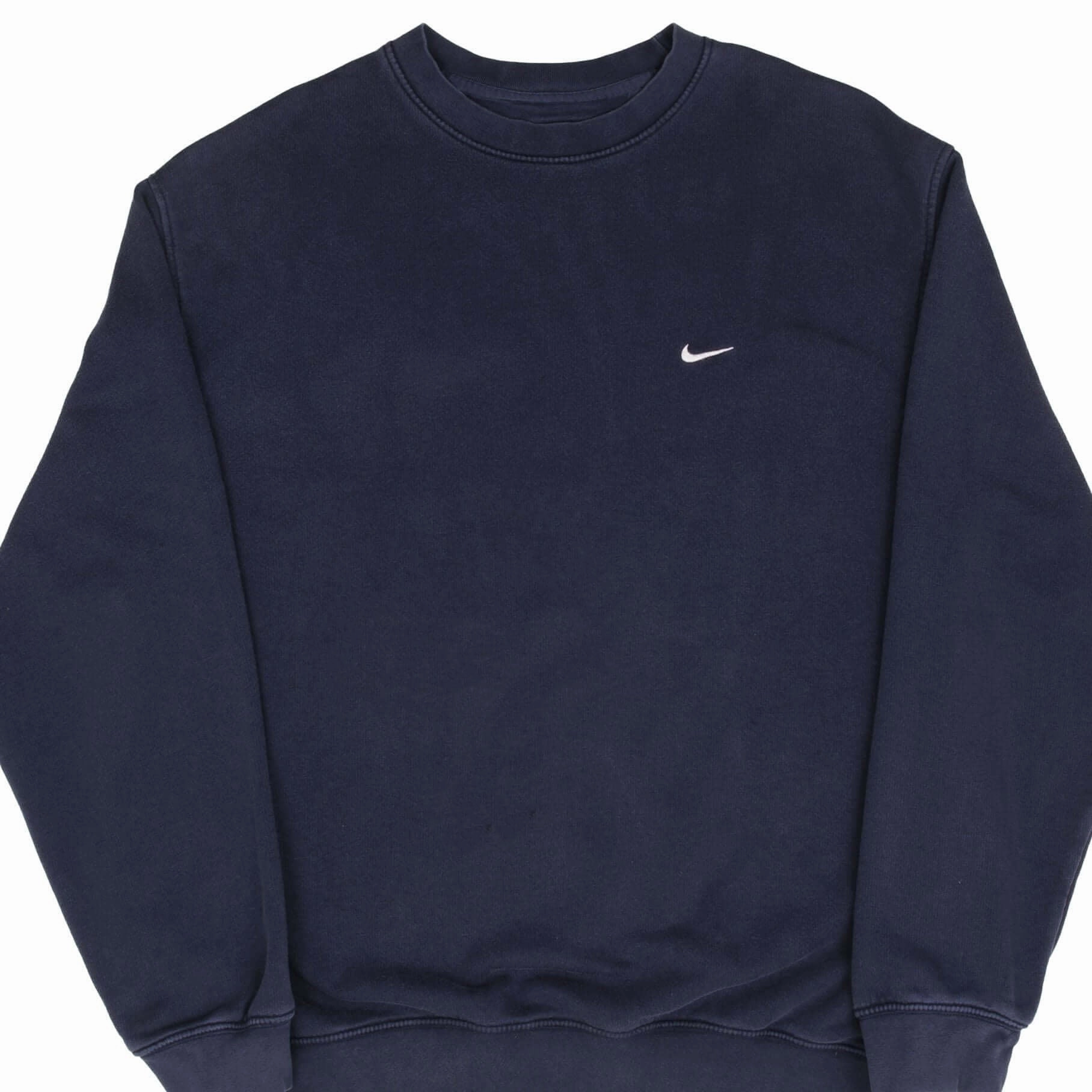 Everyday Essential VINTAGE NIKE CLASSIC SWOOSH NAVY BLUE SWEATSHIRT 2000S SIZE LARGE