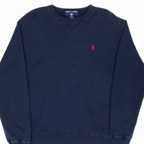 Soft Comfort VINTAGE RALPH LAUREN POLO SPORT NAVY BLUE 1990S SWEATSHIRT MEDIUM