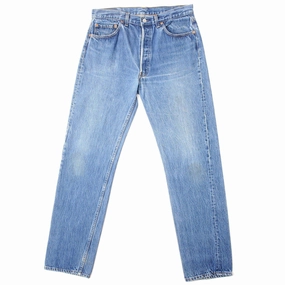 VINTAGE LEVIS 501 JEANS INDIGO 1988-1993 SIZE W33 L32 MADE IN USA Parent Style Evening Stroll Festival Outfit Eco Friendly Chill Outfit Road Trip