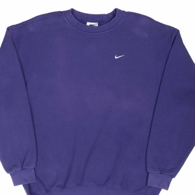 VINTAGE NIKE CLASSIC SWOOSH PURPLE SWEATSHIRT 1990S LARGE MADE IN USA Practical clothing Breathable