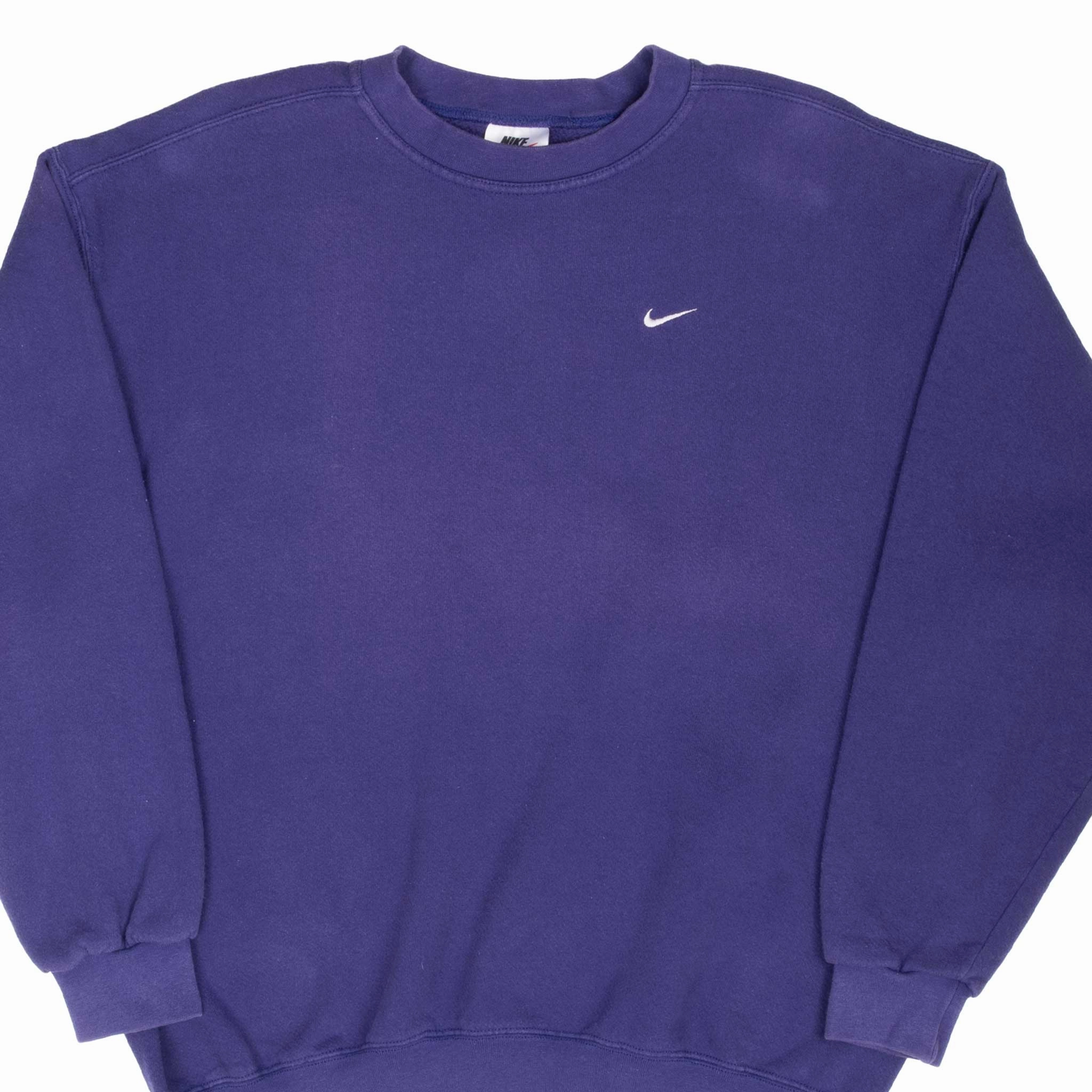 VINTAGE NIKE CLASSIC SWOOSH PURPLE SWEATSHIRT 1990S LARGE MADE IN USA Practical clothing Breathable
