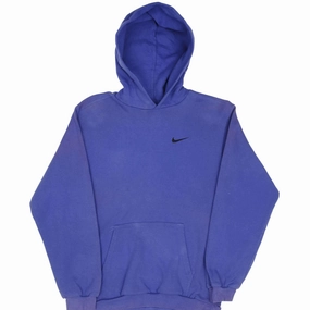 Relaxed Fit Hoodie VINTAGE NIKE CLASSIC SWOOSH BLUE HOODIE SWEATSHIRT 1990S SIZE MEDIUM MADE IN USA