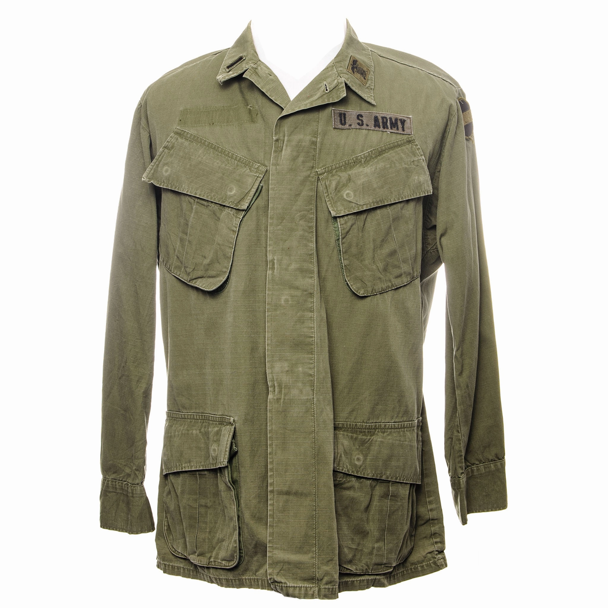 US ARMY 1969 VIETNAM TROPICAL COMBAT JACKET 5TH PATTERN UTILITY GROUND FORCE LIEUTENANT QUARTERMASTER Crush clearance