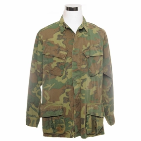 US ARMY TROPICAL COMBAT ERDL JACKET 5TH PATTERN RIPSTOP 1968 VIETNAM WAR SIZE LARGE REGULAR Built For Cold Smooth Zipper Action