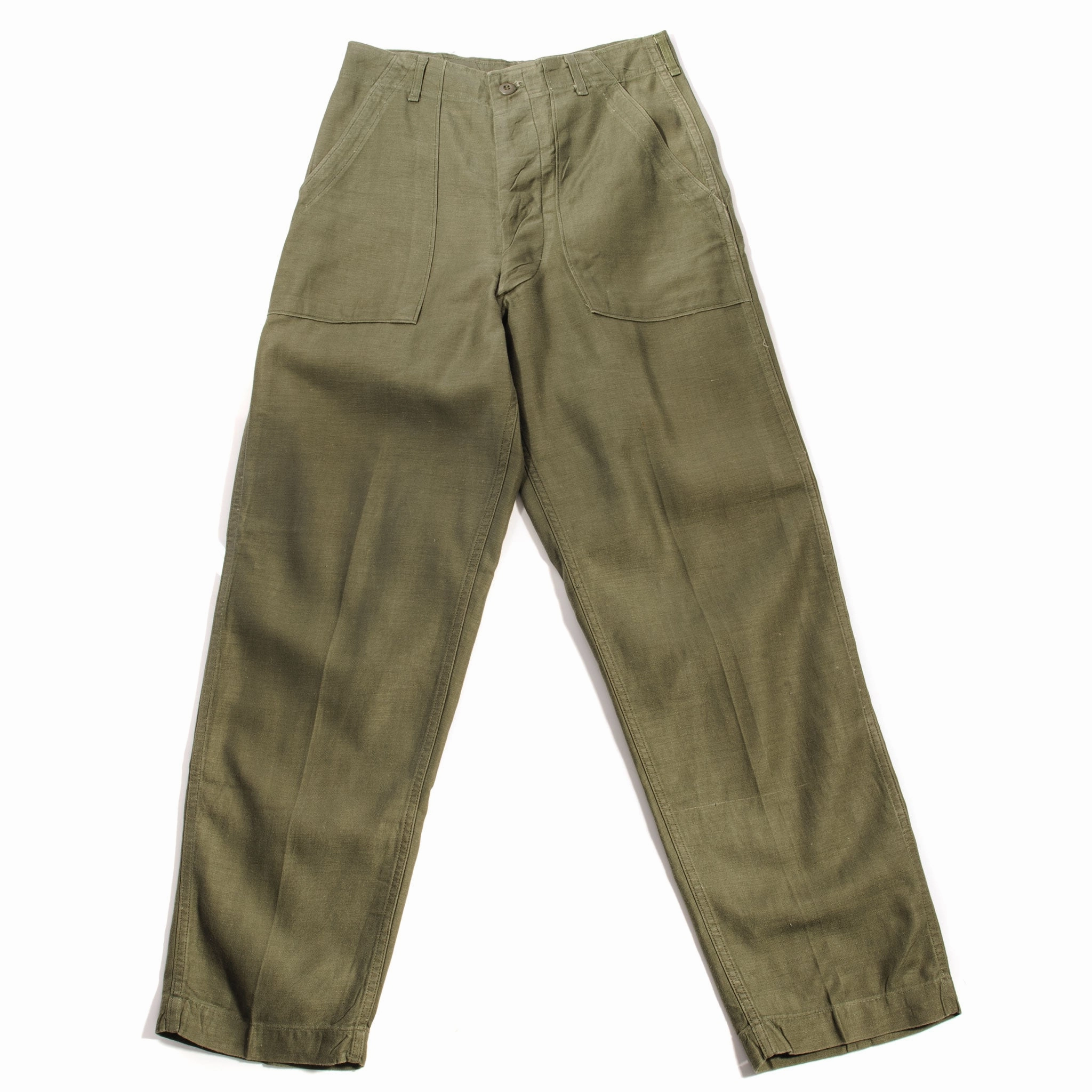Modern Relaxed US ARMY UTILITY OG-107 SATEEN TROUSERS PANTS 1973 VIETNAM WAR SIZE W29 L29