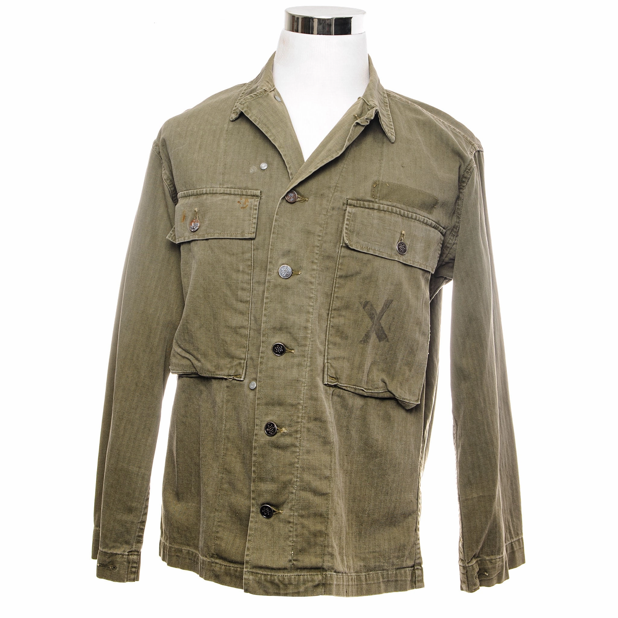 US ARMY UTILITY SHIRT HBT 13 STARS BUTTON 2ND PATTERN 50'S KOREAN WAR SIZE 38R Brunch Outfit Urban Bold