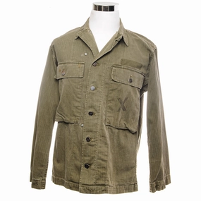 US ARMY UTILITY SHIRT HBT 13 STARS BUTTON 2ND PATTERN 50'S KOREAN WAR SIZE 38R Brunch Outfit Urban Bold