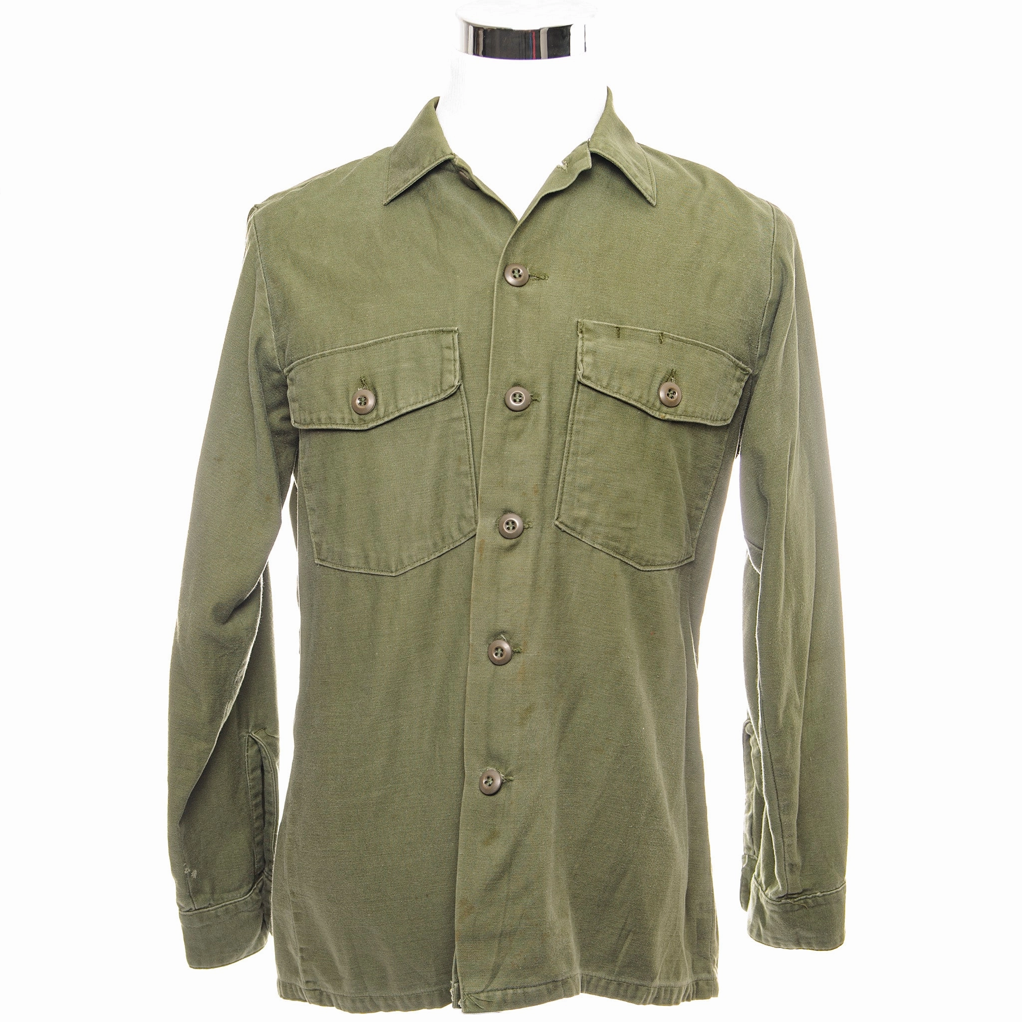 Short US ARMY UTILITY SHIRT P64 1973 VIETNAM WAR SIZE 15 1/2 X33