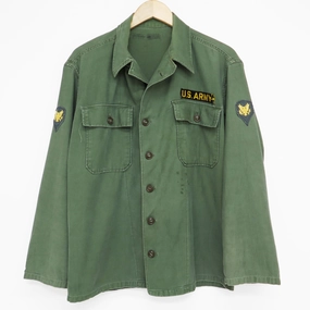 product quilted lining comfort US ARMY UTILITY SHIRT P-58 P58 1960'S VIETNAM WAR SPECIALIST E4 PATCH SIZE MEDIUM