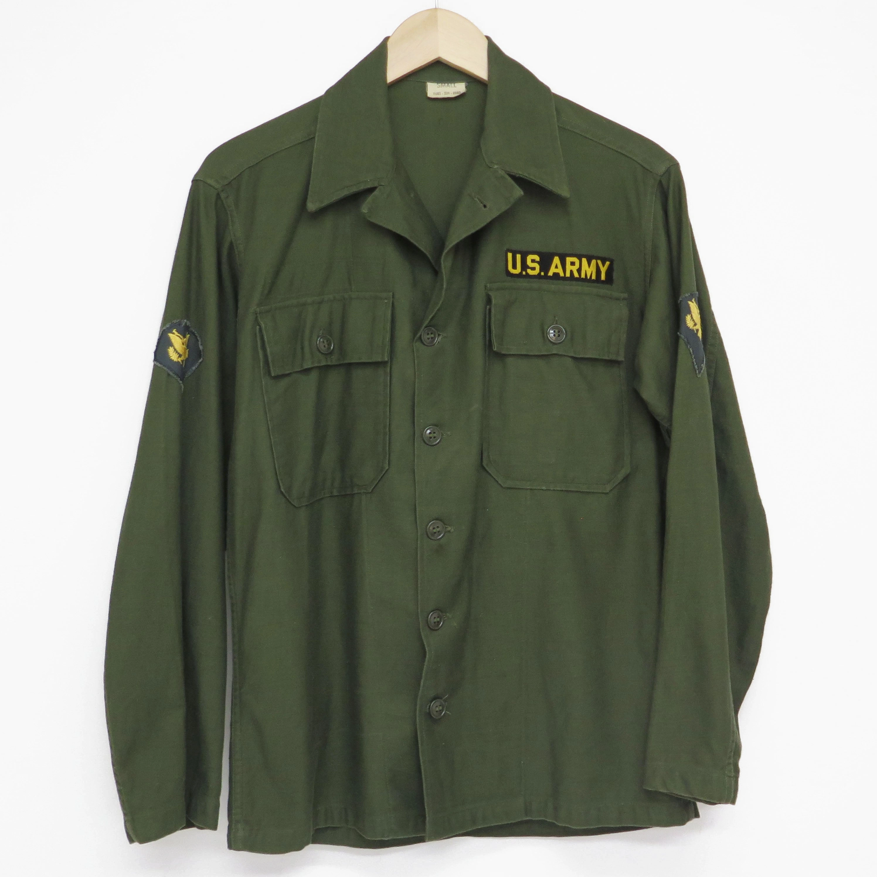 appropriate for sports product bead charm US ARMY UTILITY SHIRT P-58 P58 1960 VIETNAM WAR SPECIALIST E4 PATCH SIZE SMALL