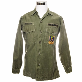 US ARMY UTILITY SHIRT P-64 P64 1960'S VIETNAM WAR 137TH INFANTRY REGIMENT 69TH INFANTRY BRIGADE PATCHED Flexible