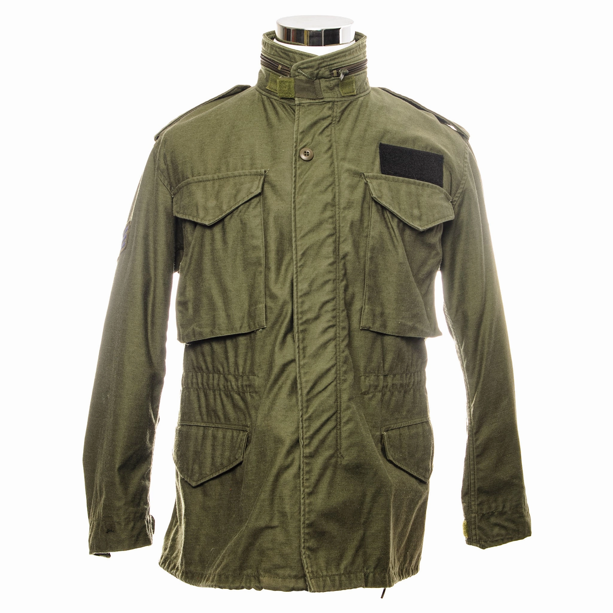 USAF US AIR FORCE M-1965 M65 FIELD JACKET 1987 SENIOR AIRMAN PATCH SIZE SMALL SHORT Taped Zipper Closures