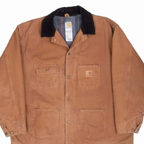 VINTAGE CARHARTT MICHIGAN STYLE BLANKET LINED BROWN JACKET 2000S C02BRN 2XL non adjustable