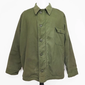 USN US NAVY DECK JACKET A-2 COLD WEATHER 1986 NASNI STENCIL SIZE 2XL XXL Warm Comfort Active Lifestyle