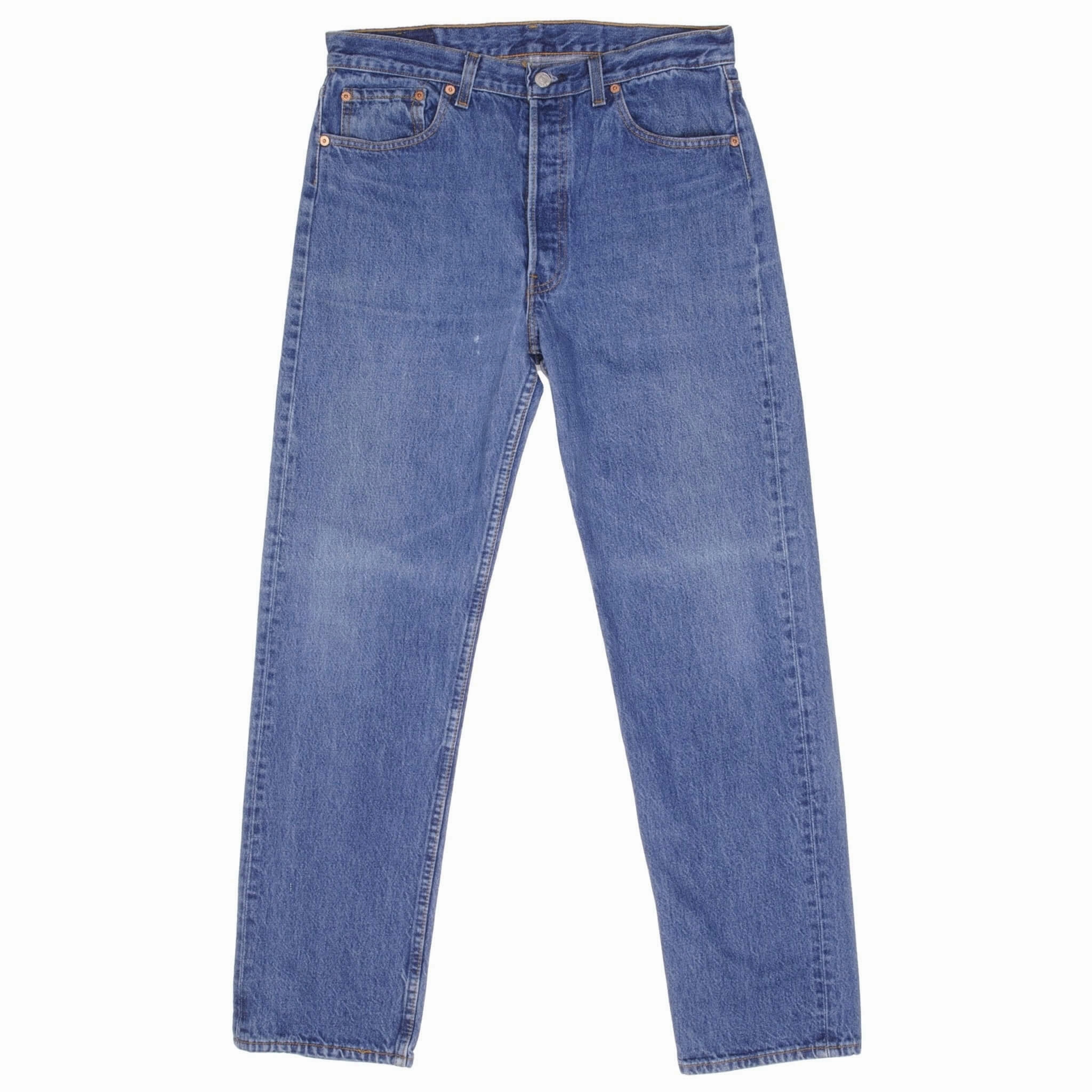 VINTAGE LEVIS 501 JEANS INDIGO 1990S SIZE W33 L31 MADE IN USA Lightweight Feel Classic Autumn Days Adult Fashion