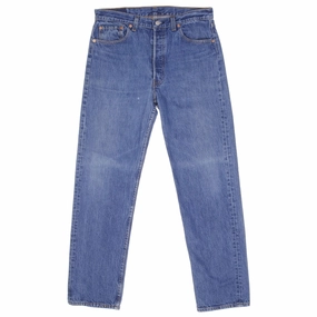 VINTAGE LEVIS 501 JEANS INDIGO 1990S SIZE W33 L31 MADE IN USA Lightweight Feel Classic Autumn Days Adult Fashion