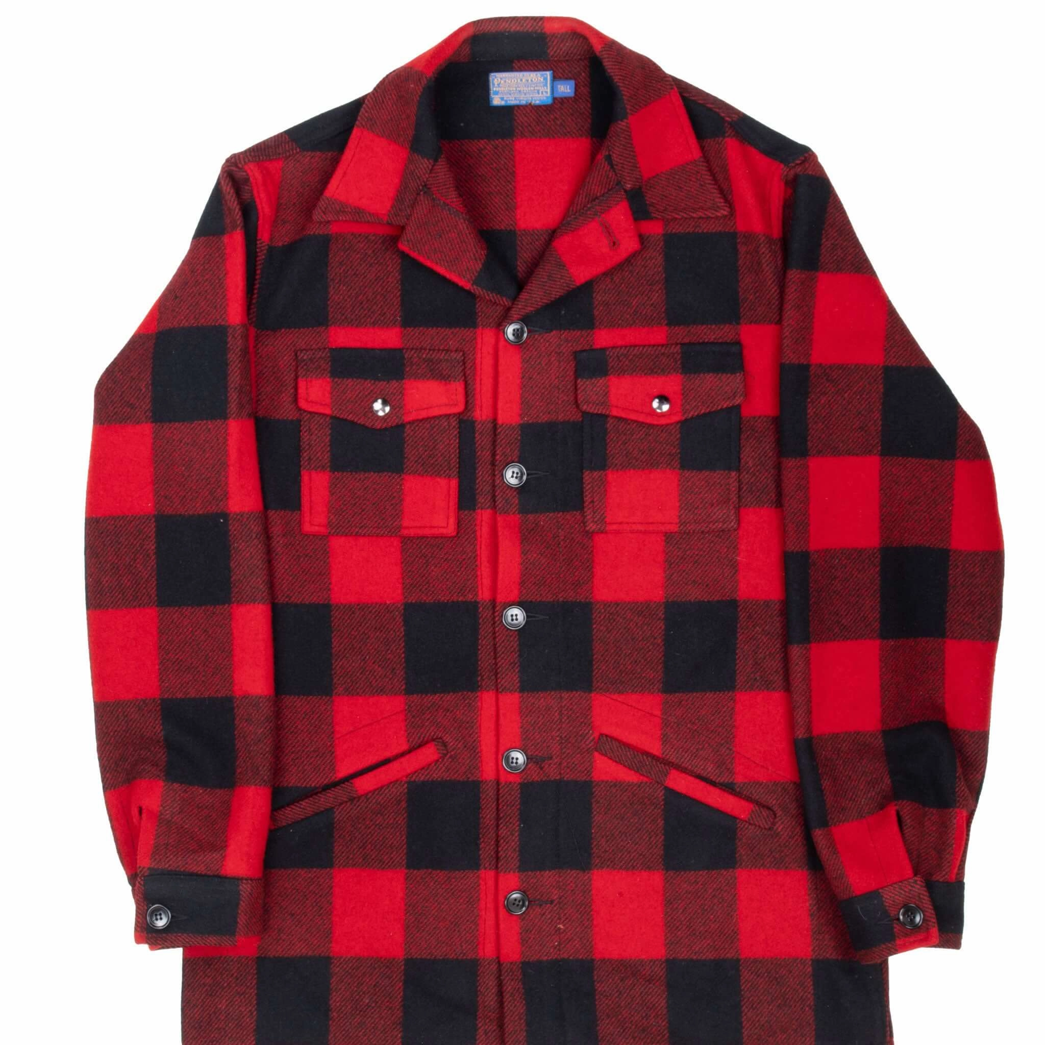 VINTAGE PENDLETON BUFFALO PLAID CRUISER JACKET 1980S LARGE TALL MADE IN USA Unwind